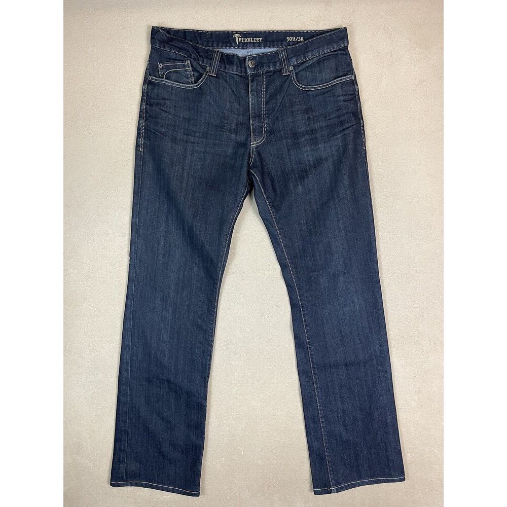 Fidelity Jeans Mens 38 Blue 5011 Sabbath Rinse Straight Leg Mid Rise Denim